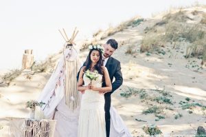 Inspiration mariage bohème hippie à la dune du pilat